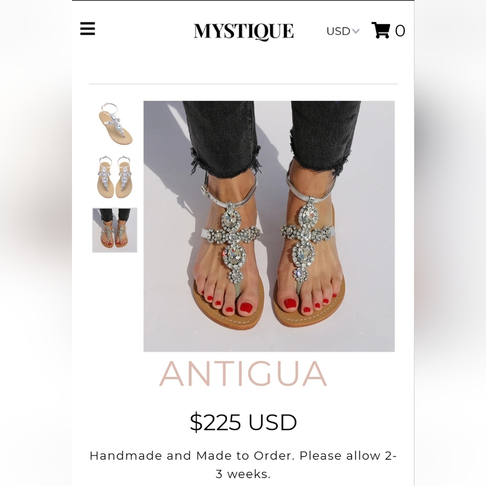 Sandals flats wedding rhinestone